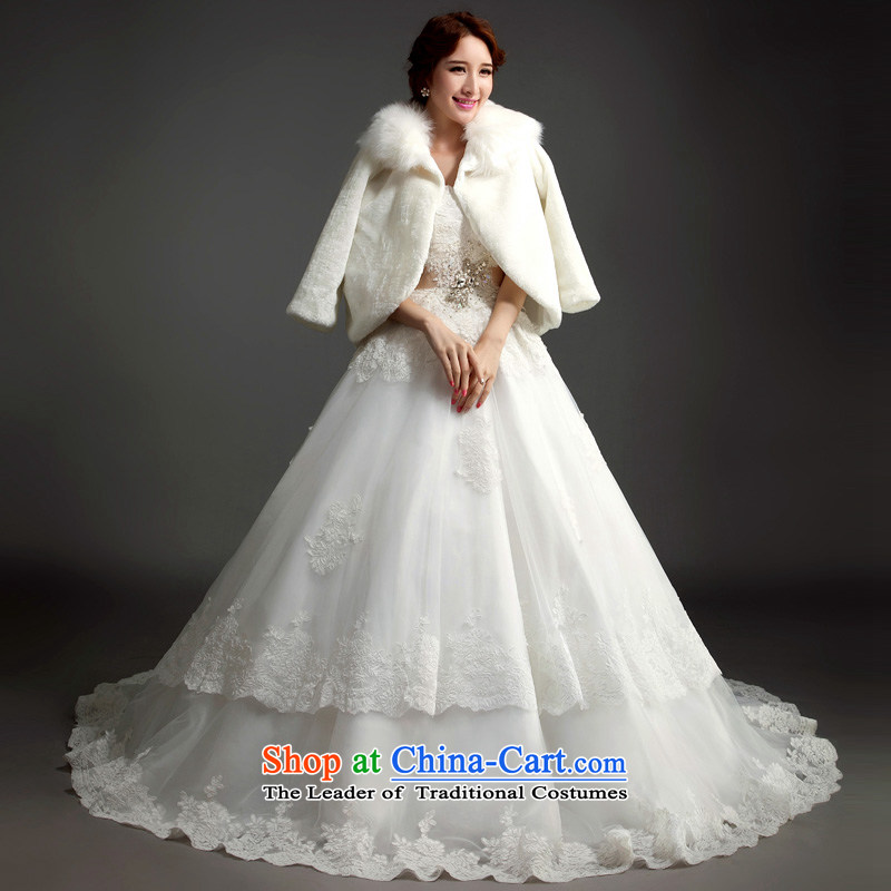 2015 New Custom bride larger video thin lace wiping the chest small trailing wedding dresses to align the minimalist Korean winter tail + gross shawl M HO full Chamber , , , shopping on the Internet