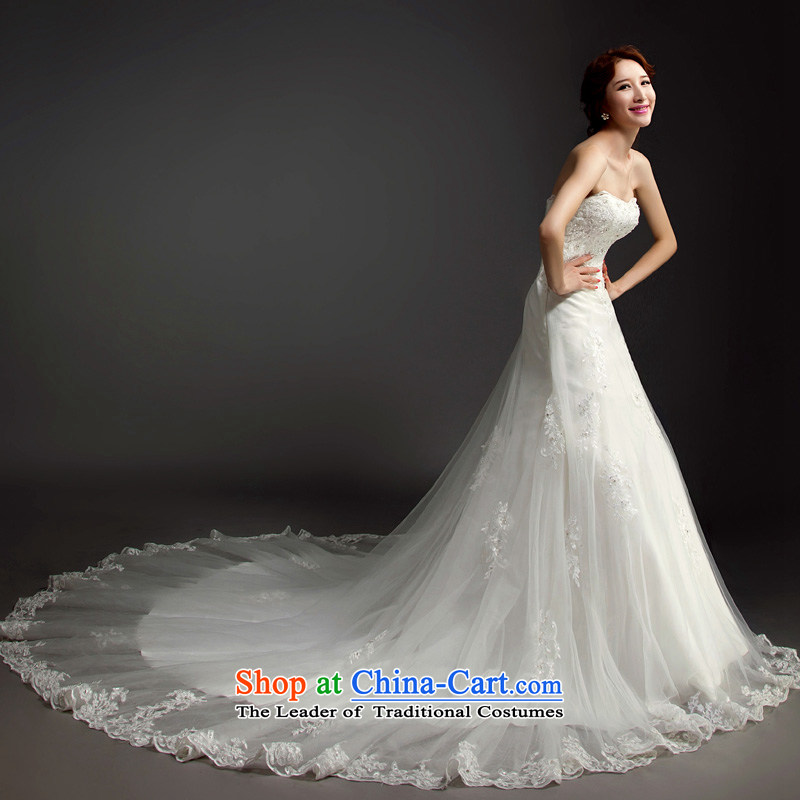 Korean brides retro Sau San video thin crowsfoot tail wedding dresses new 2015 anointed chest lace of autumn and winter white , L Ho full Chamber , , , shopping on the Internet