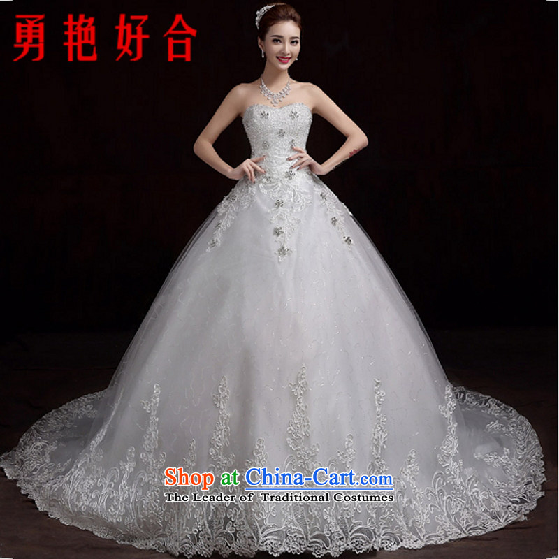 Yong-yeon and autumn and winter wedding dresses 2015 new stylish large Korean minimalist wiping the chest diamond marriages tail white made no refunds or exchanges Size