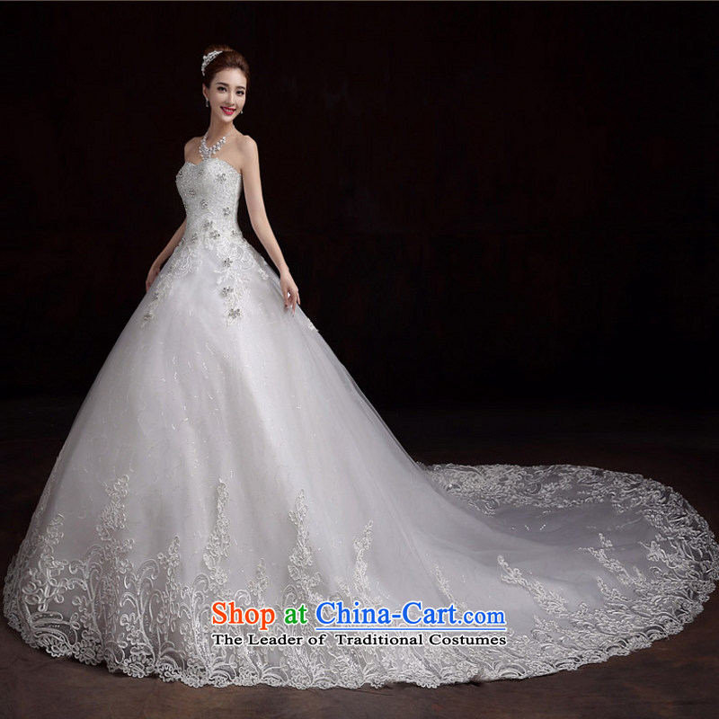 Yong-yeon and autumn and winter wedding dresses 2015 new stylish large Korean minimalist wiping the chest diamond marriages tail white made no refunds or exchanges, Yong Size Yim Close shopping on the Internet has been pressed.