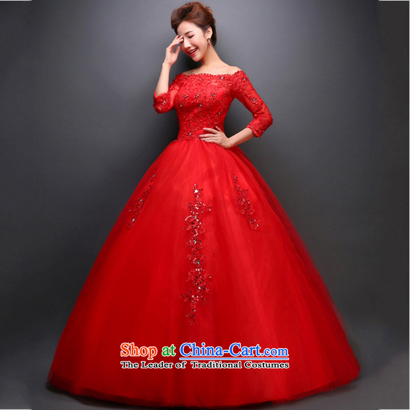 Yong-yeon and wedding dresses 2015 new spring and summer bride a long-sleeved Korean-style field shoulder lace big red to straighten the wedding red XL, Yong-yeon and shopping on the Internet has been pressed.