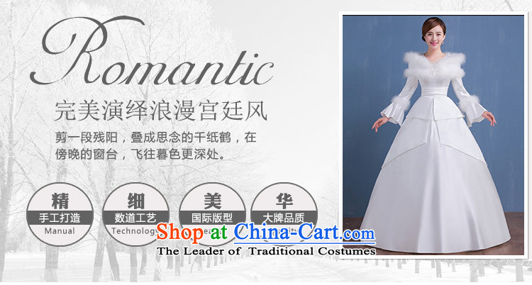 Qing Hua yarn of autumn and winter new wedding Korean sweet to align the long-sleeved marriages video thin princess dress Warm white wedding XL Photo, prices, brand platters! The elections are supplied in the national character of distribution, so action, buy now enjoy more preferential! As soon as possible.