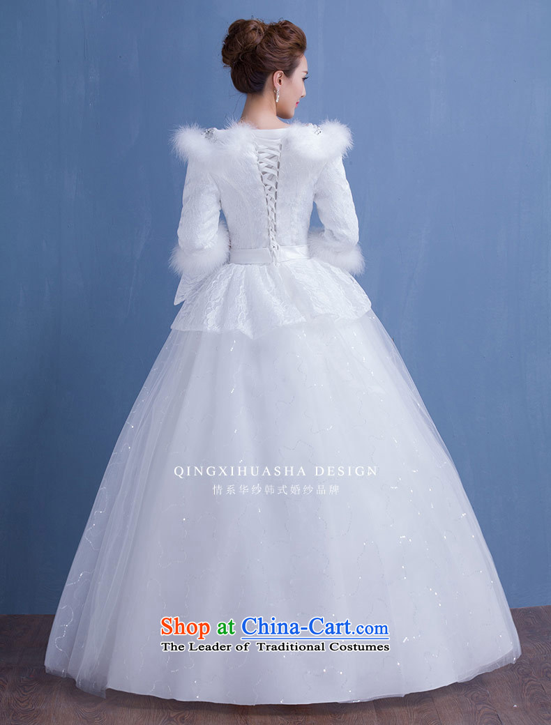 Qing Hua yarn Korea version 2015 autumn and winter new winter clothing marriages long-sleeved plus cotton winter wedding dresses thin white make video size does not accept return pictures, prices, brand platters! The elections are supplied in the national character of distribution, so action, buy now enjoy more preferential! As soon as possible.