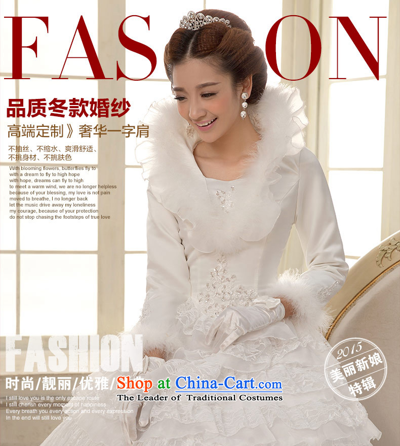 Qing Hua 2015 winter new yarn wedding long-sleeved cotton bride video thin folder wedding dress of clip cotton warm white Korean S picture, prices, brand platters! The elections are supplied in the national character of distribution, so action, buy now enjoy more preferential! As soon as possible.