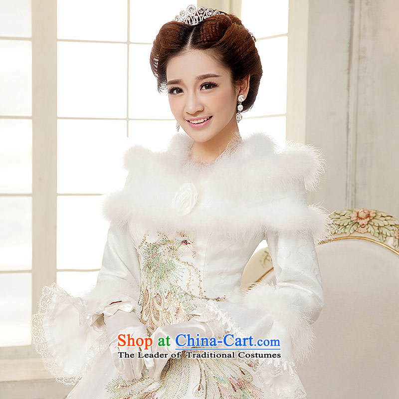 Qing Hua 2015 winter new yarn long-sleeved folder cotton version won thin bride wedding dresses Da Fung ethnic white XXL, Qing Hua yarn , , , shopping on the Internet