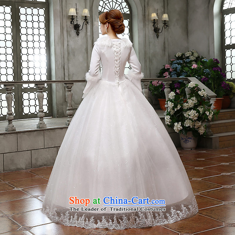 Qing Hua 2015 winter new yarn wedding Korean brides princess long-sleeved folder cotton warm wedding dress shoring princess lace white made size does not accept the return of the Qing Hua yarn , , , shopping on the Internet