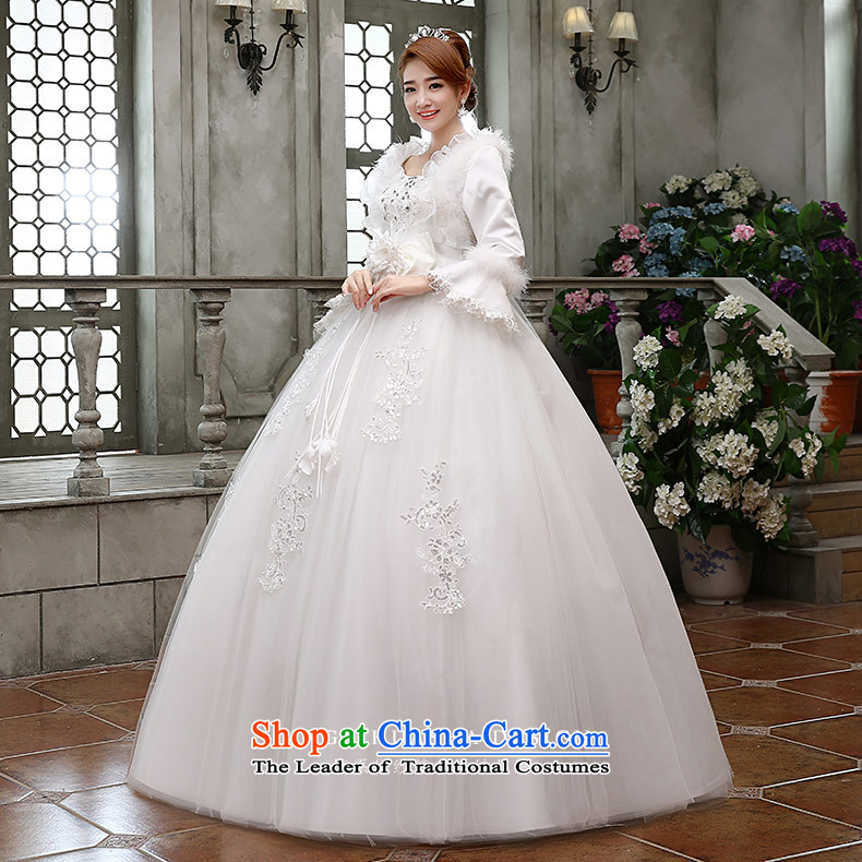 Qing Hua 2015 winter new yarn wedding long-sleeved plus cotton warm Top Loin of Korean version of Fat MM wedding 2 piece white L picture, prices, brand platters! The elections are supplied in the national character of distribution, so action, buy now enjoy more preferential! As soon as possible.