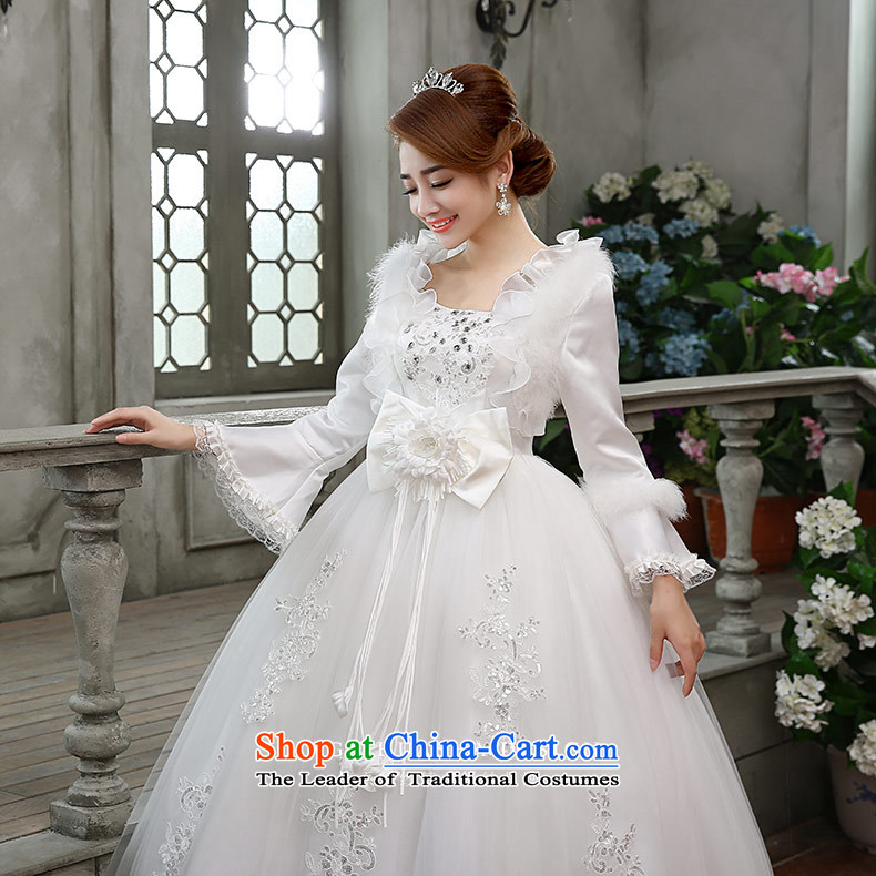 Qing Hua 2015 winter new yarn wedding long-sleeved plus cotton warm Top Loin of Korean version of Fat MM wedding 2 piece white L picture, prices, brand platters! The elections are supplied in the national character of distribution, so action, buy now enjoy more preferential! As soon as possible.