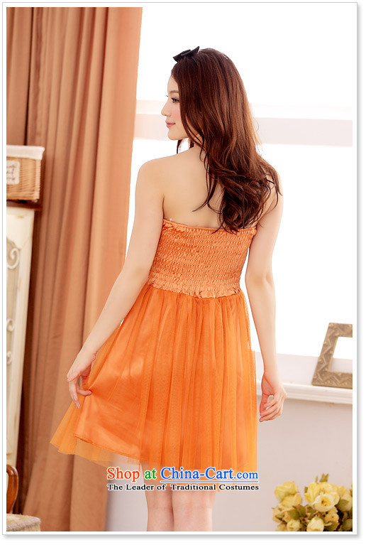 Of the Korean version of the new 2015 reft of short, under the auspices of the sister bridesmaid gauze yarn Victoria Princess Sweet Dish with chest small dresses annual dresses 3856 ORANGE XXXL picture, prices, brand platters! The elections are supplied in the national character of distribution, so action, buy now enjoy more preferential! As soon as possible.