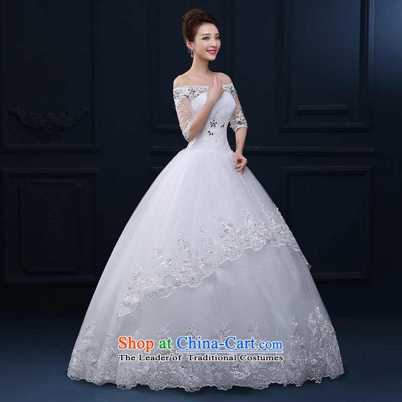 Tim hates makeup and wedding dresses 2015 winter new Superior First field shoulder wedding sleeves wedding dresses larger pregnant women video thin bride wedding dresses HS004 winter white XXL, Tim hates makeup and shopping on the Internet has been presse