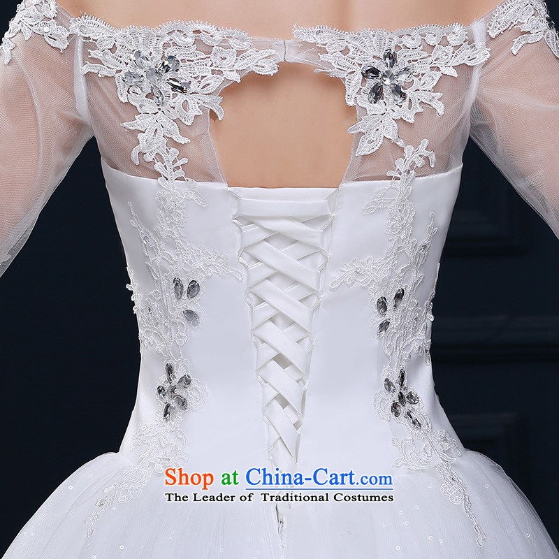 Tim hates makeup and wedding dresses 2015 winter new Superior First field shoulder wedding sleeves wedding dresses larger pregnant women video thin bride wedding dresses HS004 winter white XXL, Tim hates makeup and shopping on the Internet has been presse