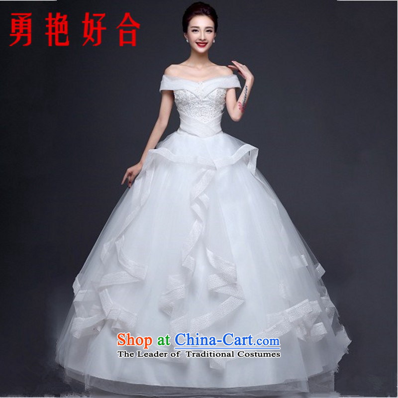Yong-yeon and autumn and winter 2015 Summer wedding dresses new stylish Korean version of the word to align the shoulder minimalist marriages bon bon skirt WhiteXL
