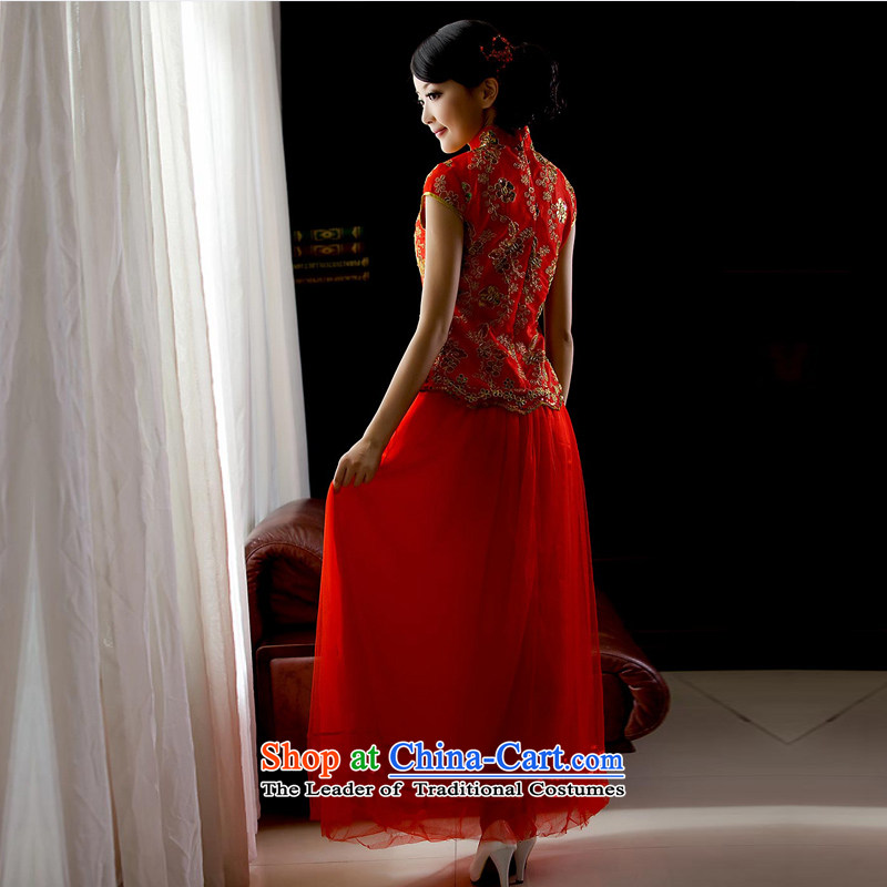 The elections as soon as possible new 2014Yat lady for women improved cheongsam dress red stylish wedding dress bows to sepia bride with Yi skirt ND002 RED S, Yat Lady , , , shopping on the Internet