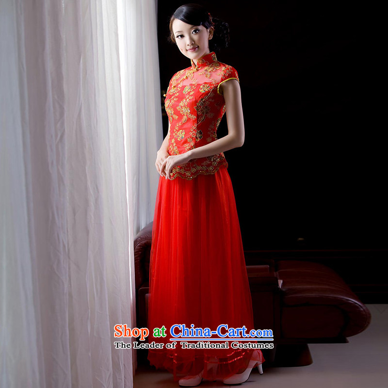 The elections as soon as possible new 2014Yat lady for women improved cheongsam dress red stylish wedding dress bows to sepia bride with Yi skirt ND002 RED S, Yat Lady , , , shopping on the Internet