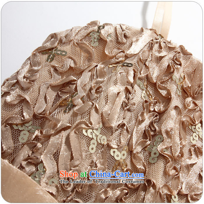 Of the 2015 Korean glued to the new women's marriage banquet modestly elegant lace water drilling Bow Tie long dress Sau San dresses 3948 champagne color pictures, prices, XL brand platters! The elections are supplied in the national character of distribution, so action, buy now enjoy more preferential! As soon as possible.