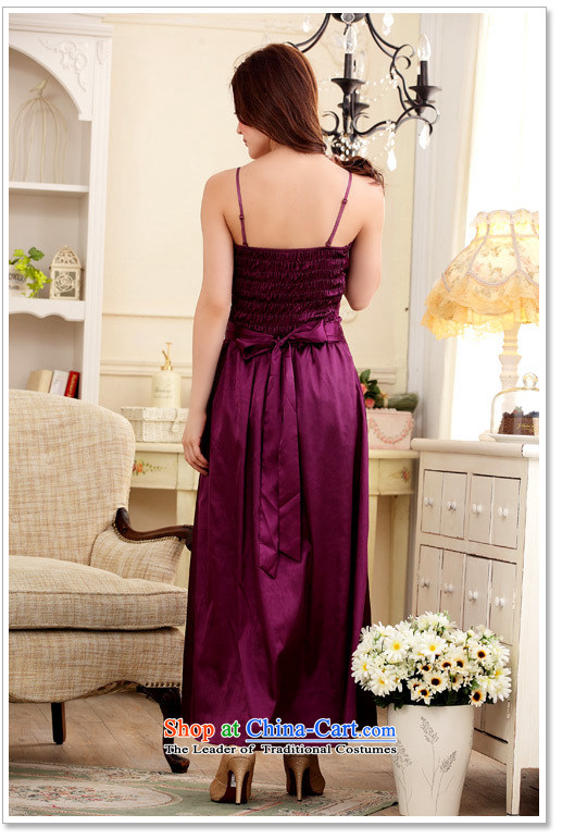 Of the 2015 Korean glued to the new women's long banquet bows moderator elegant emulation silk Sau San bow tie strap evening dress skirt 3,956 XXXL purple picture, prices, brand platters! The elections are supplied in the national character of distribution, so action, buy now enjoy more preferential! As soon as possible.