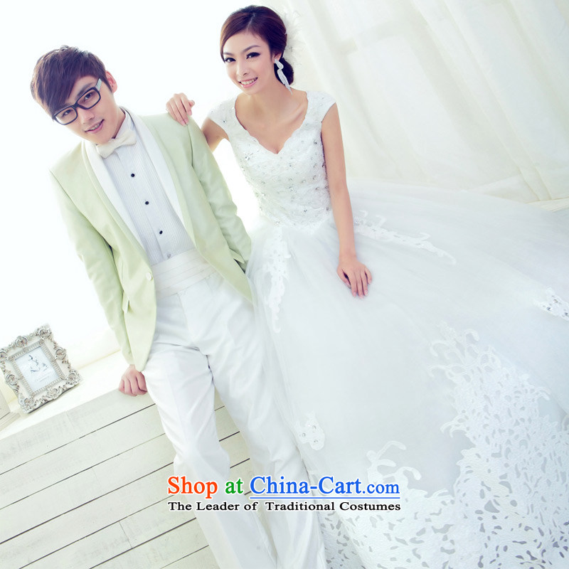 A Korean version of the bride and chest princess wedding sweet elegant new wedding 812 S, a bride shopping on the Internet has been pressed.