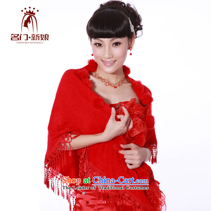 A Bride wedding dresses shawl, bride shawl shawl 001 Red_Red Pink