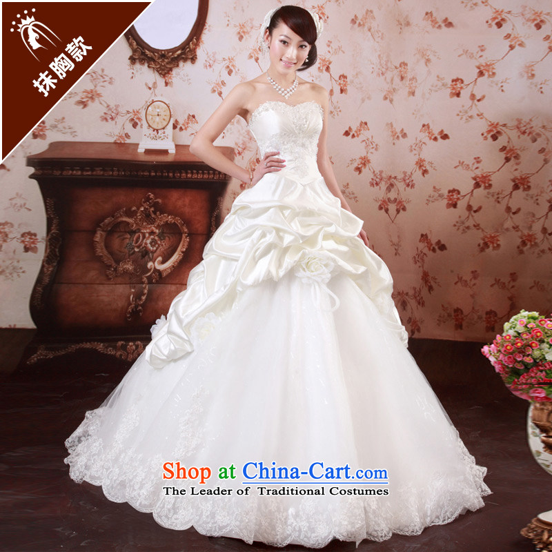 A Korean version of the bride and sweet Princess Korean-style chest wedding align to 744 Single wedding M a bride shopping on the Internet has been pressed.