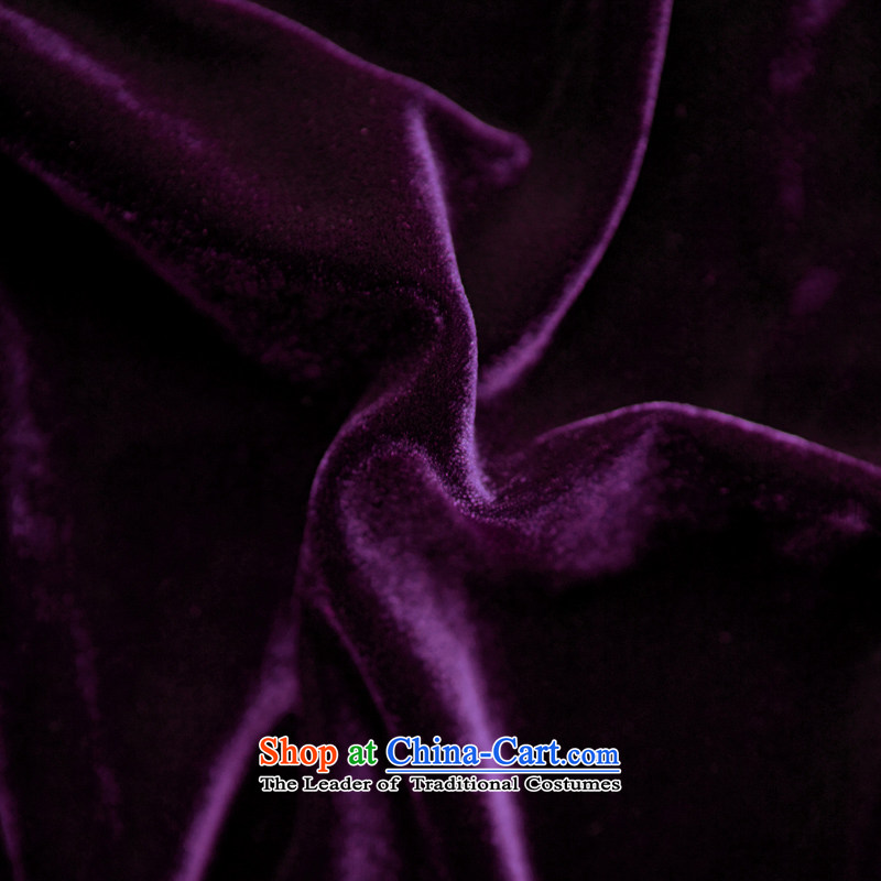 【 Yat-lan fall prey- lady in the Cuff hand-painted silk cheongsam improvements retro Kim scouring pads 7 Cuff purple 2XL, Yat Lady , , , shopping on the Internet