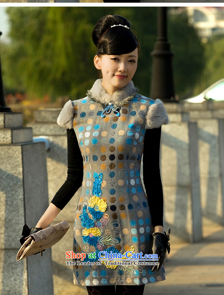 A Pinwheel Without Wind Qinyang Yat Yang original qipao winter new rabbit hair for short) improvement of gross? New retro cheongsam dress suit M pictures, Choo price, brand platters! The elections are supplied in the national character of distribution, so action, buy now enjoy more preferential! As soon as possible.