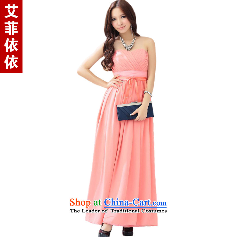 Of the glued to the long high waist strain evening dresses female Korean version of the new 2015 annual meeting of the persons chairing the banquet gliding dresses 4240 apricot XL, Eiffel glued to the , , , shopping on the Internet