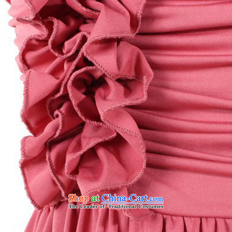 Of the glued to the ultra drape wrapped chest shoulder lace dress 2015 Korean new women's long banquet annual meeting of persons chairing the stage and sexy skirt 4145th watermelon red XL, Eiffel glued to the , , , shopping on the Internet