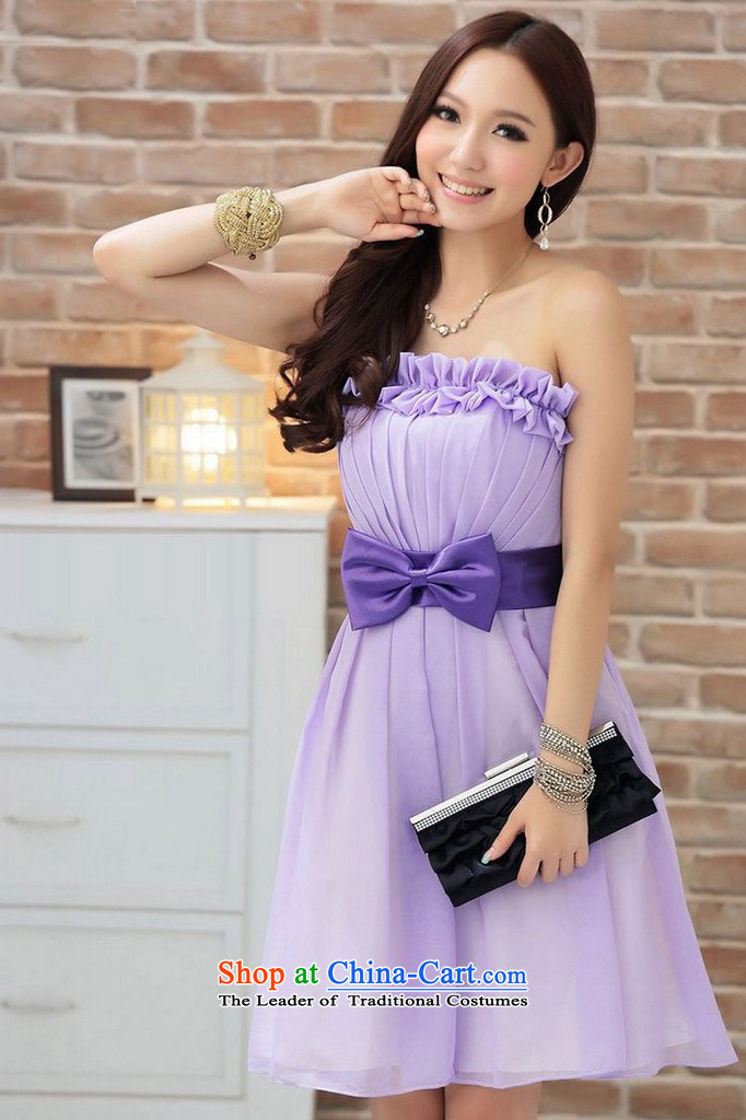 Reft short) Eiffel elegant Bow Ties With chest small Korean dress 2015 Marriage banquet hosted bridesmaid billowy flounces wedding dress sister 4270 light purple XL Photo, prices, brand platters! The elections are supplied in the national character of distribution, so action, buy now enjoy more preferential! As soon as possible.