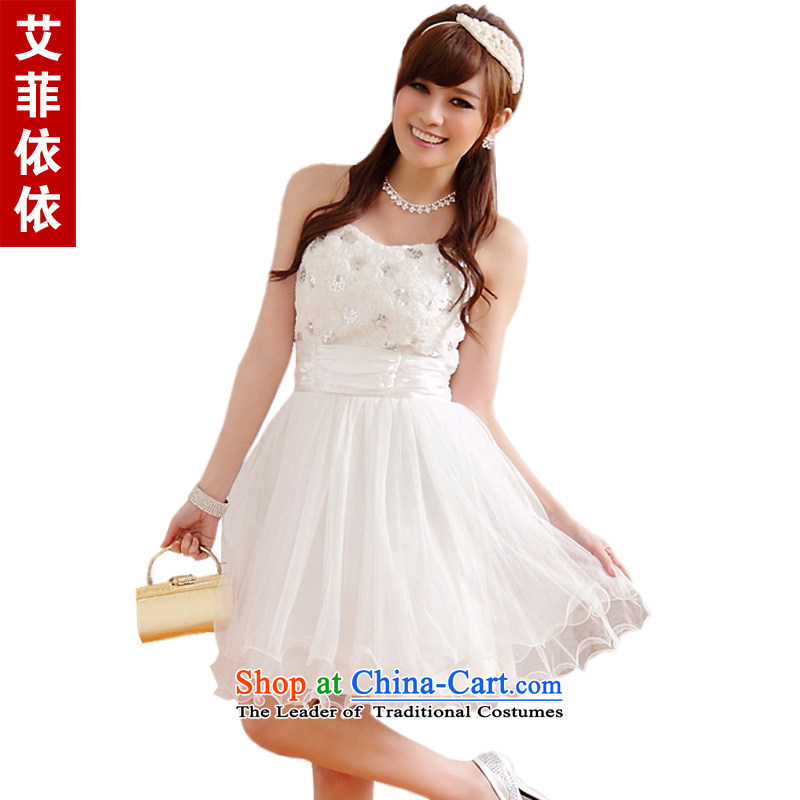 The Eiffel Tower rose lace princess glued to the small Dress?Short of 2015 Korean married women chaired bridesmaid wedding palace and chest of dress 428.6?XXXL White