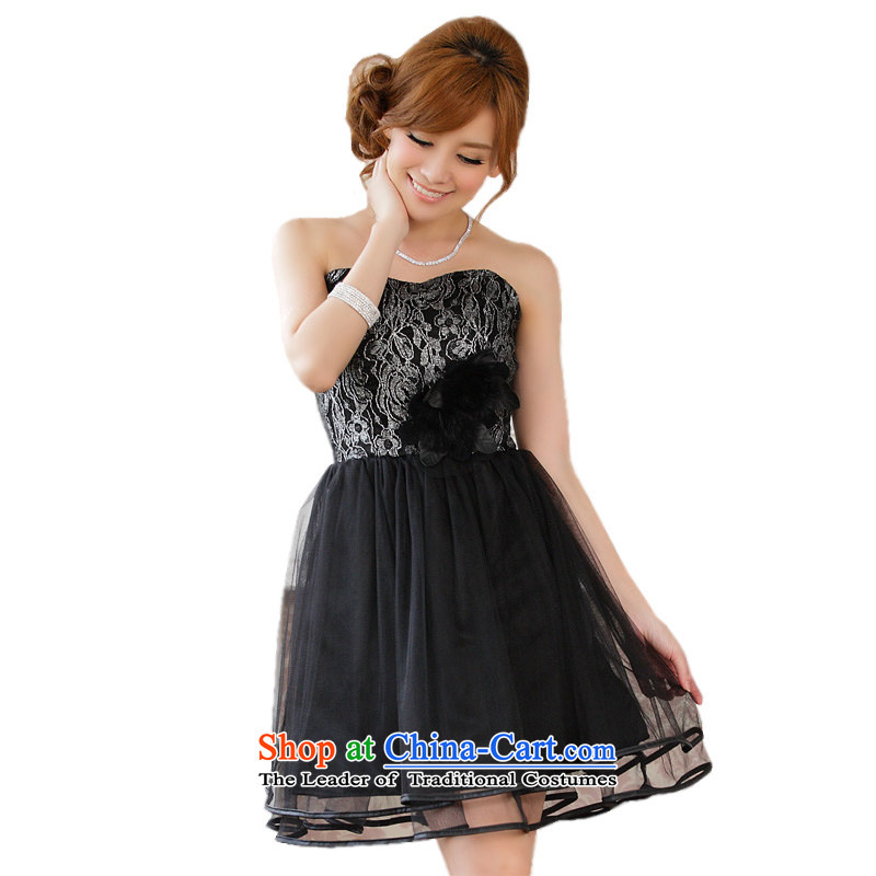 Of the glued to the noble gauze wiping the chest dress skirt 2015 Korean new women's short of flowers of filigree annual meeting of persons chairing the skirt 4278 Golden XXL, glued to the Eiffel , , , shopping on the Internet