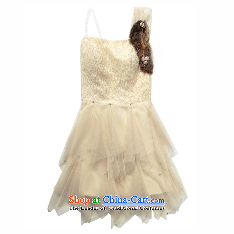 Of the glued to the shoulder under the netting of small dress 2015 Korean New short) under the auspices of the sister bridesmaid rabbit hair does not rule the skirt will, 4280 Black Eiffel glued to the , , , shopping on the Internet