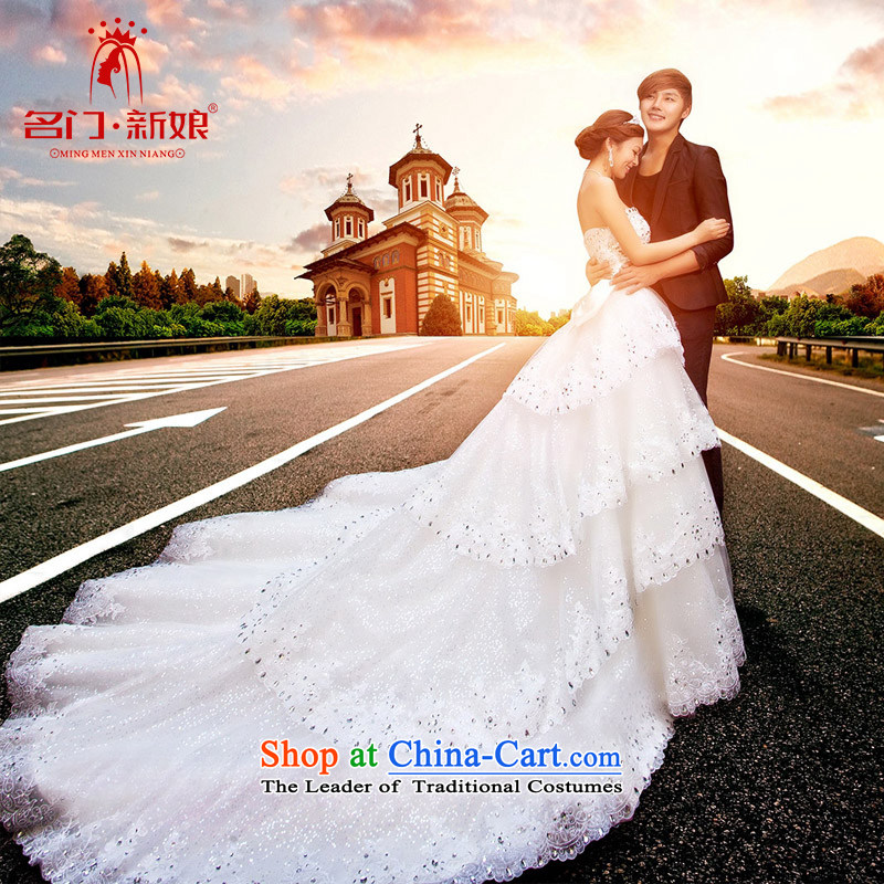 A bride Han version of large tail wedding sweet wedding princess deluxe wedding new A955 M