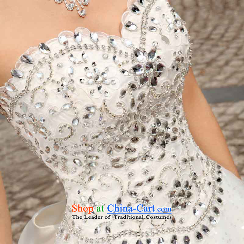 A bride Han version of large tail wedding sweet wedding princess deluxe wedding new A955 M a bride shopping on the Internet has been pressed.