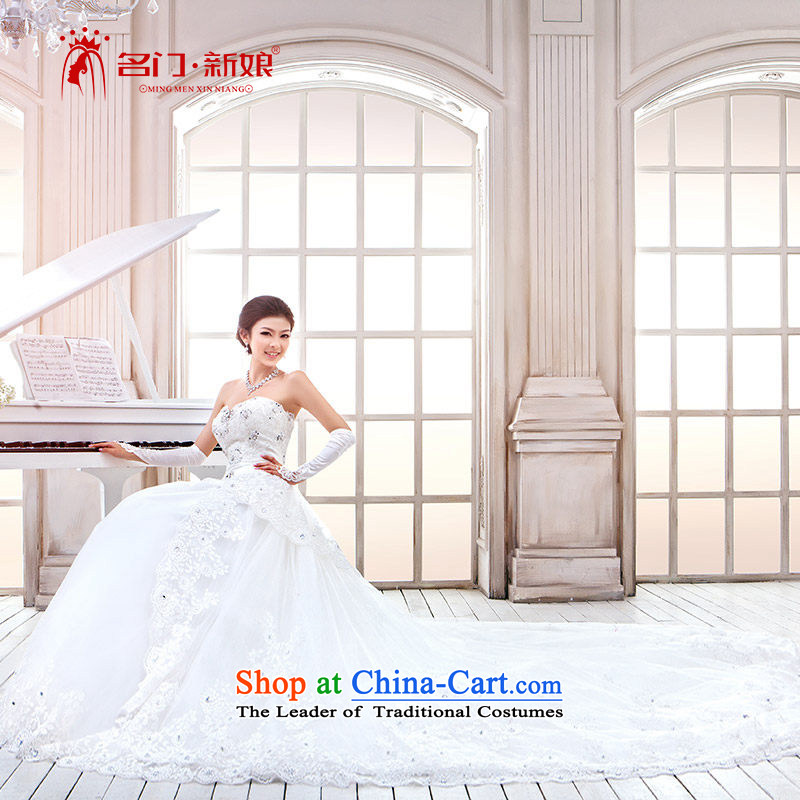 Name the new bride door wipe Korean won a large chest princess tail wedding 811 tail standard_ S