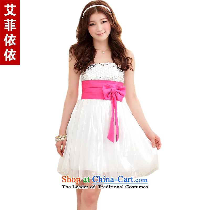 Of the spell checker color anointed chest glued to the evening dress 2015 Korean small new women's short of marriage moderator bridesmaid sister on-chip loaded Foutune of skirts are code of 4306 Black Eiffel glued to the , , , shopping on the Internet