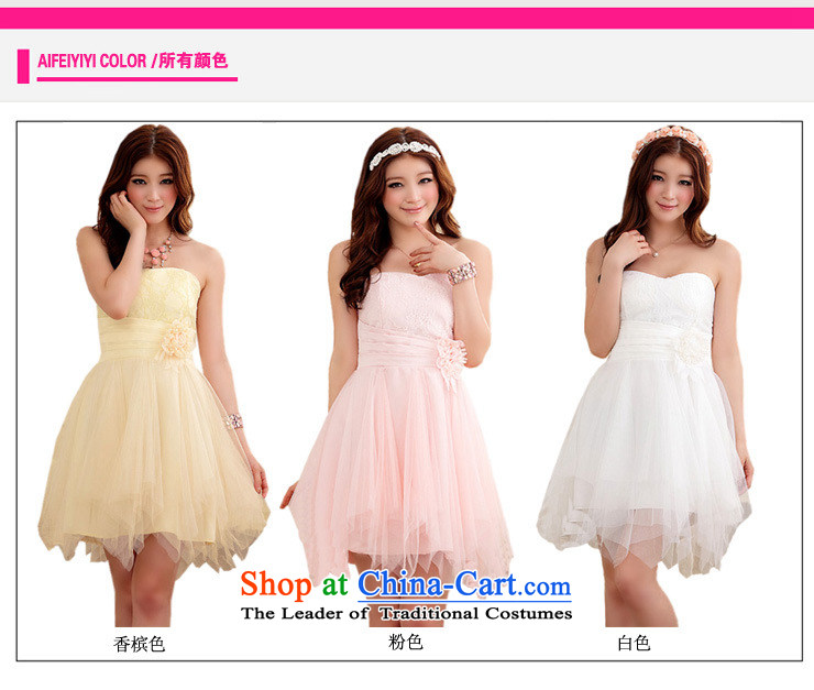 Of the 2015 Korean glued to the new women's Short, Thin married graphics banquet moderator bridesmaid bride wedding blossoms Princess Mary Magdalene chest small dress skirt 4308 champagne color pictures, prices, XXXL brand platters! The elections are supplied in the national character of distribution, so action, buy now enjoy more preferential! As soon as possible.