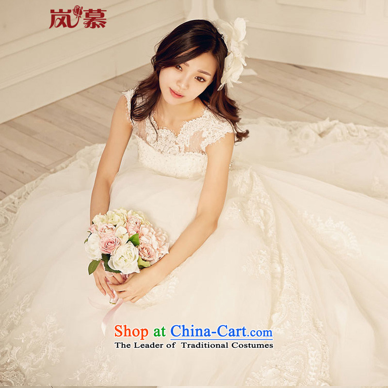 The sponsors of the 2015 Spring Blossoms new Korean word shoulder lace large tail bride wedding dresses ivory S, included the , , , shopping on the Internet