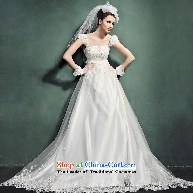 2015 Spring New pregnant women wedding package version Korea shoulder higher waist wedding princess drape Korean tail H882 tail 165-M 50cm