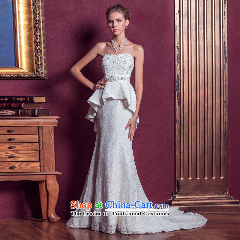 A bride wedding dresses elegant small trailing wedding anointed chest lace wedding new 972 M, a bride shopping on the Internet has been pressed.