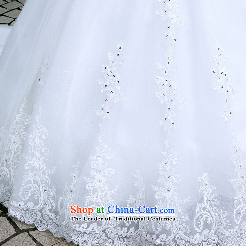 Name the new bride door limousine tail wedding sweet princess v-neck wedding dress A970 L, a bride shopping on the Internet has been pressed.