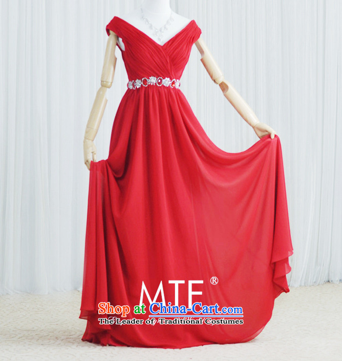 Full Chamber Fang 2015 new V-Neck shoulder Red Dress Korea package version banquet dress uniform evening dresses L926 bows large red 173-M picture, prices, brand platters! The elections are supplied in the national character of distribution, so action, buy now enjoy more preferential! As soon as possible.