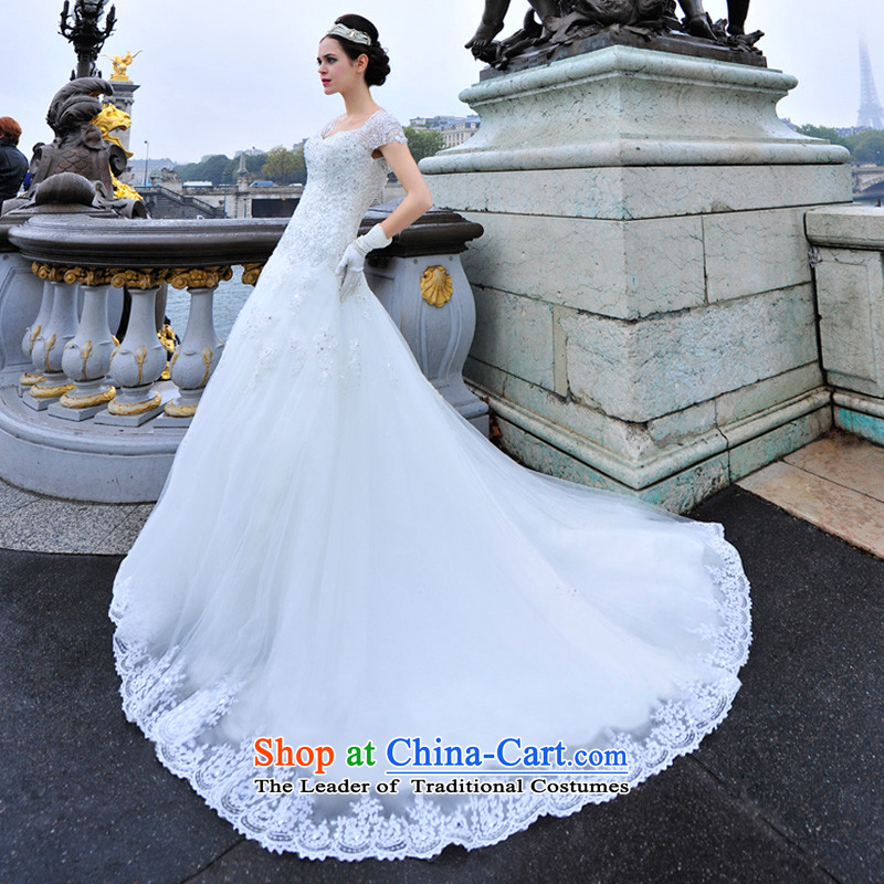 2015 Paris site wedding dresses V-Neck back diamond package shoulder tail palace elegant and luxurious wedding S1296 tail tail 173-XL, 100cm full Chamber Fong shopping on the Internet has been pressed.