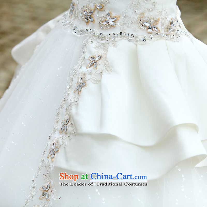 A bride Han wedding dress princess wedding, a field to align the shoulder wedding 952 S, a bride shopping on the Internet has been pressed.