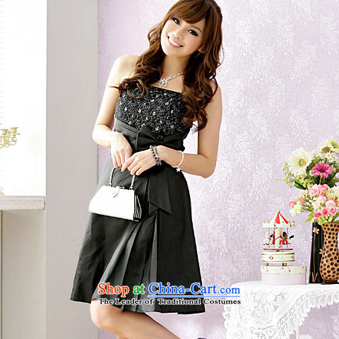 Of the glued to the new 2015 banquet moderator stage lace flower party short of stylish bow tie strap small dress dresses 2839 Black XXL picture, prices, brand platters! The elections are supplied in the national character of distribution, so action, buy now enjoy more preferential! As soon as possible.