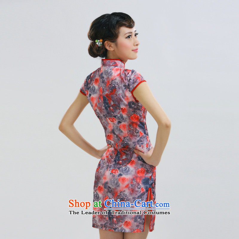 The former Yugoslavia Li aware of Chinese New Year 2015 cheongsam dress stylish improved daily saika cheongsam dress QR009 pink , L, Yugoslavia (Q.LIZHI Li shopping on the Internet has been pressed.)