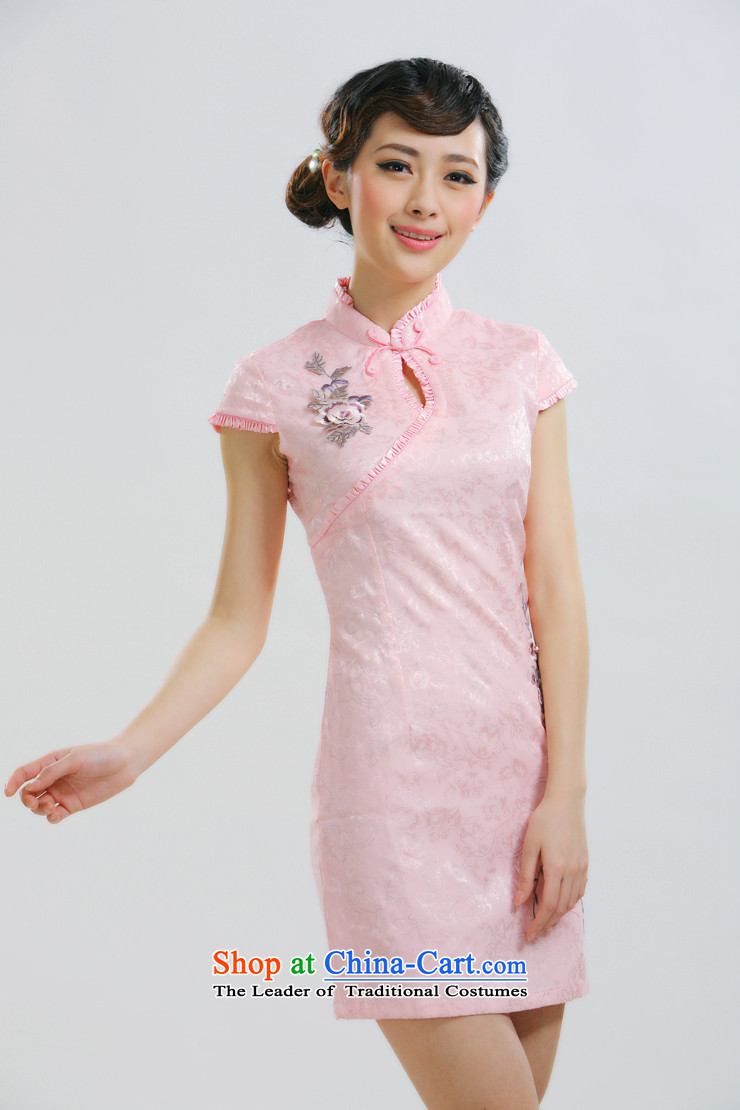 The former Yugoslavia Li aware of spring and summer 2015 New Definition Dejammet following retro short qipao Gangnam embroidery China wind dress QR019 white S picture, prices, brand platters! The elections are supplied in the national character of distribution, so action, buy now enjoy more preferential! As soon as possible.