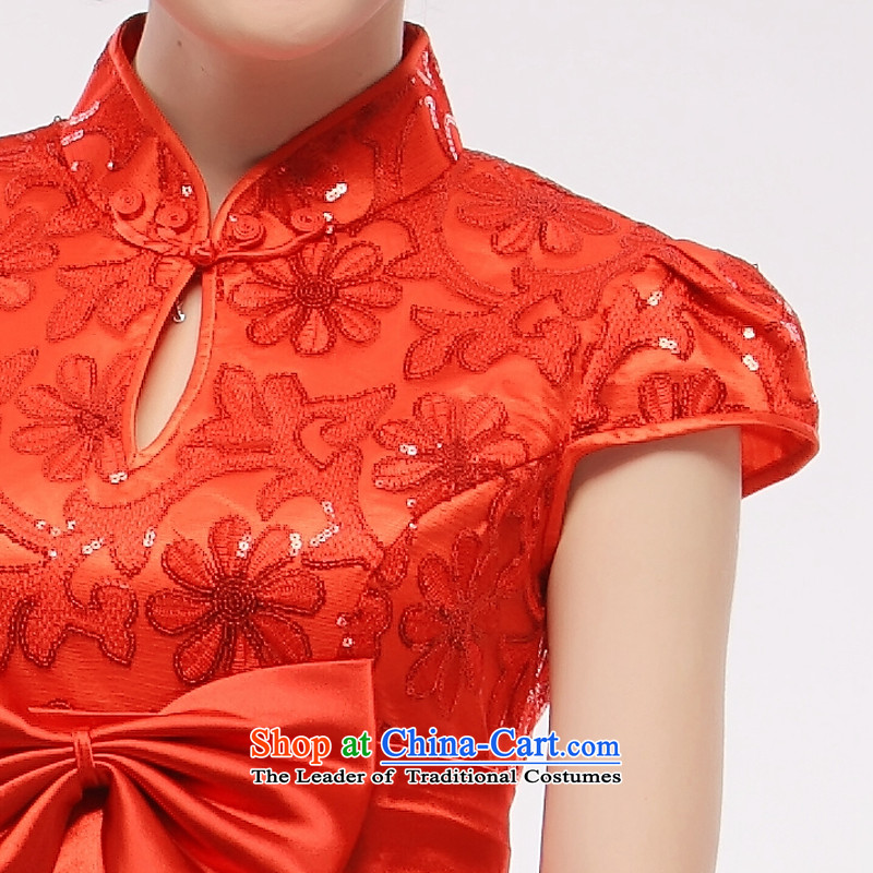 The 2014 summer short of pregnant women new bride with bows qipao gown slimming wedding dress red red XXL, QT15-1 know Li Li (Q.LIZHI Yugoslavia) , , , shopping on the Internet