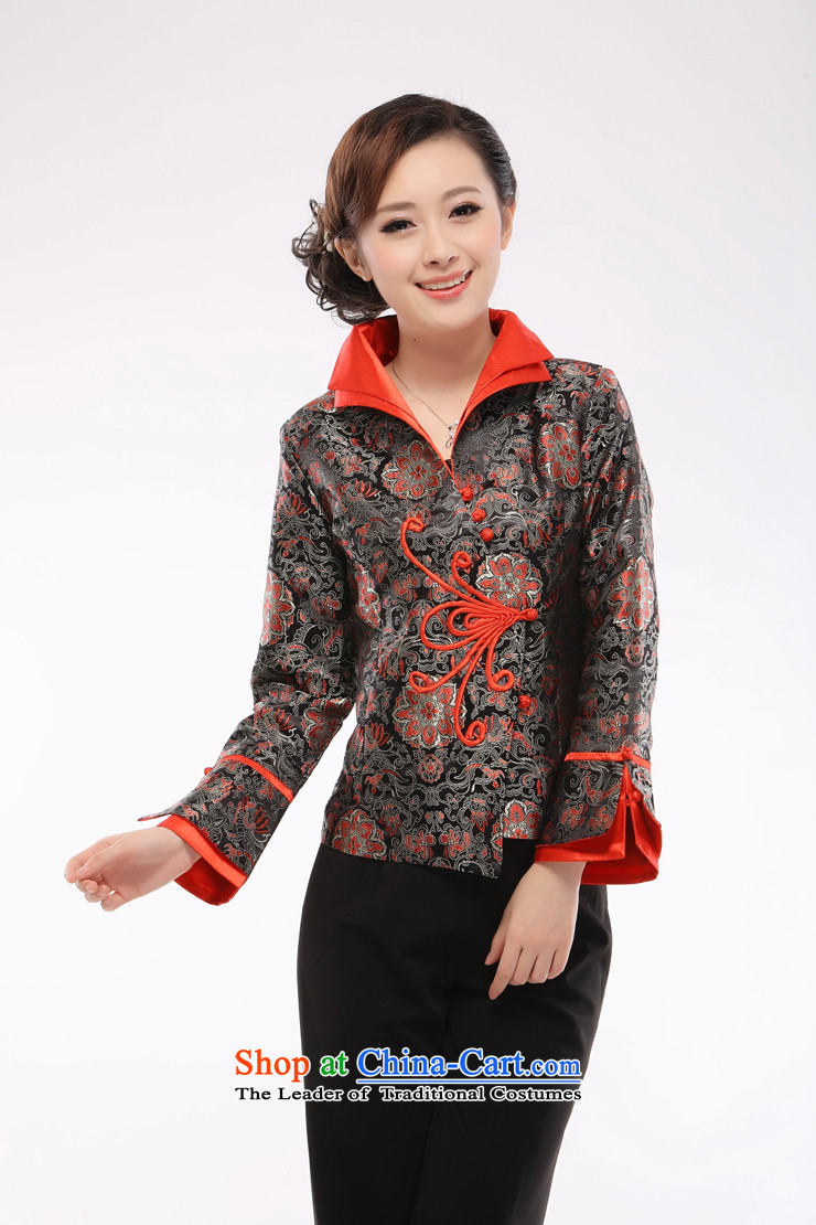 In the former Yugoslavia as known (li upscale brocade coverlets Tang dynasty, during the spring and autumn blouses Chinese long-sleeved jacket 2015 QR54 dress Silver and Black XXXL picture, prices, brand platters! The elections are supplied in the national character of distribution, so action, buy now enjoy more preferential! As soon as possible.