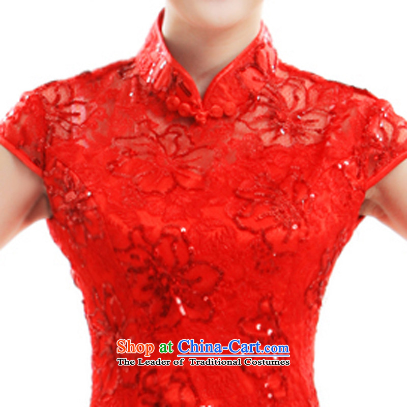 The former Yugoslavia Li aware of spring and summer 2015 new cheongsam dress stylish China wind bride chinese red color long gown bows FD002 red , the former Yugoslavia to know (Q.LIZHI Li shopping on the Internet has been pressed.)