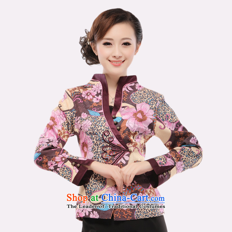 The former Yugoslavia _2015- know Li Spring New President Jacket Tang blouses national wind in older Sau San QW57  XXXL pale pink